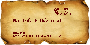 Mandzák Dániel névjegykártya